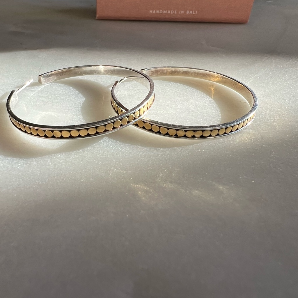 Anna Beck Gold And Silver Hoop Earrings 210$